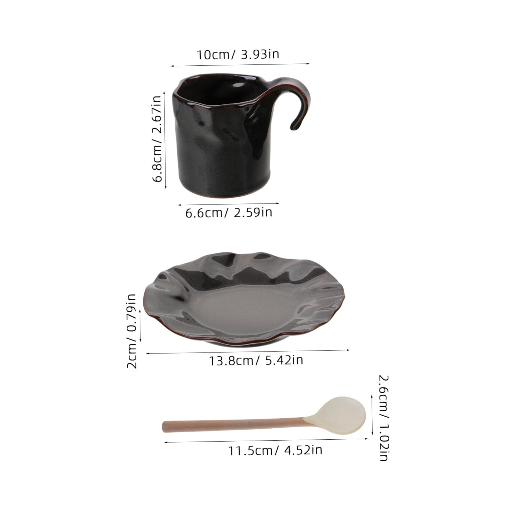 Tasse à Café en Céramique avec Soucoupe, 150ml, Poignée Pratique, Bord Lisse, Maison Restaurant, Lot de 1 Set de Set