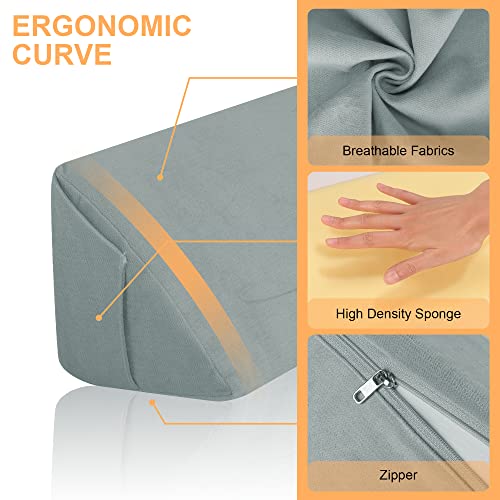 Aurako King Size Bed Wedge Pillow Headboard Pillow Mattress Wedge Bed Gap Filler Triangle Back Cushion Memory Foam Wedges Body Positioners For Sleeping Body Lumbar Backrest Reading Bolster Pillow #TOP3