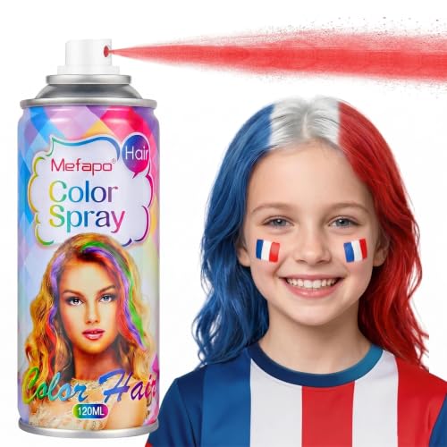 Red Hair Spray Temporary Hair Color Spray for Kids Women Men,Washable Temporary Red Hair Dye, One-Day Hair Color Wax Natural Hair Strong Style Gel for Halloween, Cosplay, Party, Christmas(4.06Oz)