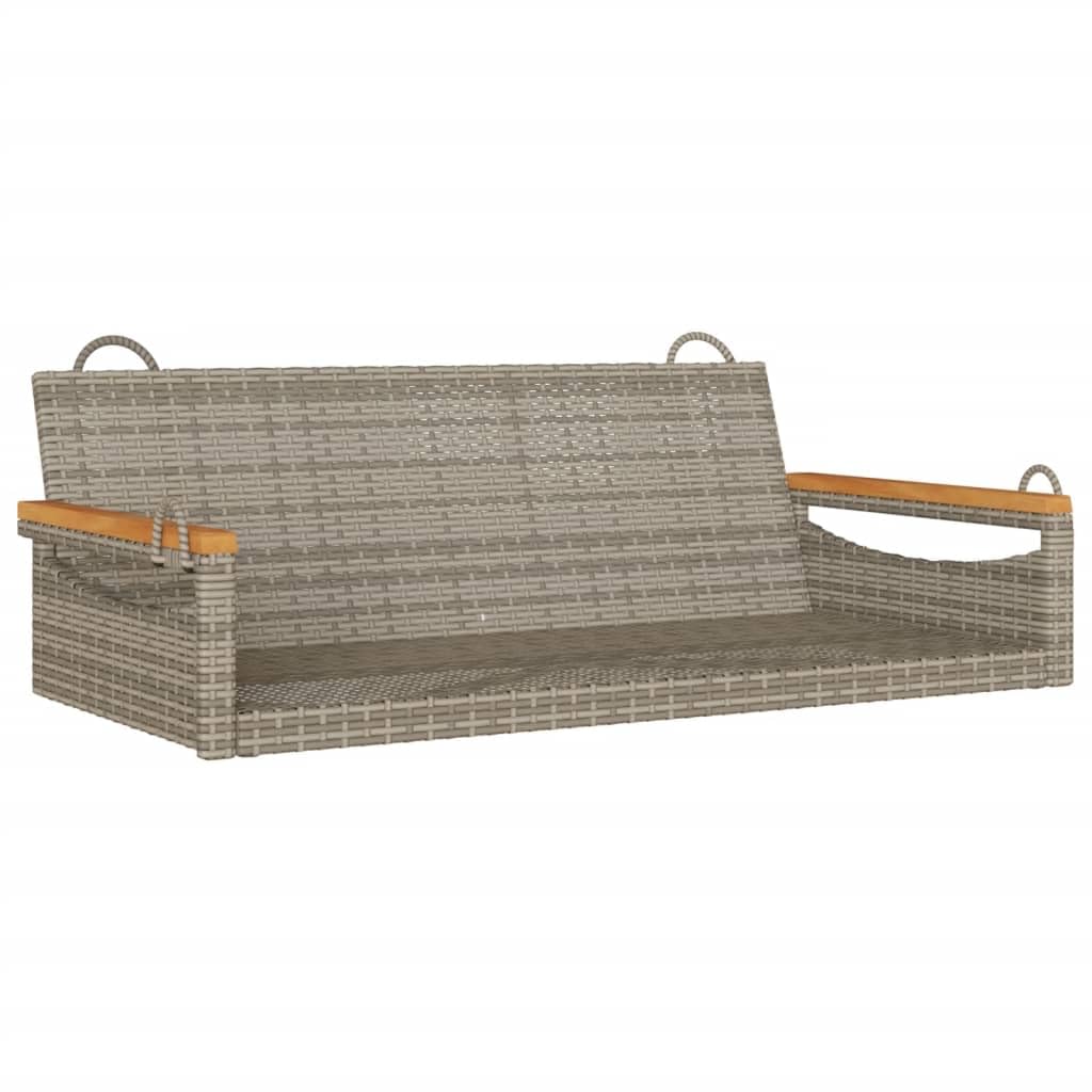 Ławka do huśtawki z polirattanu, szara 109 x 62 x 40 cm