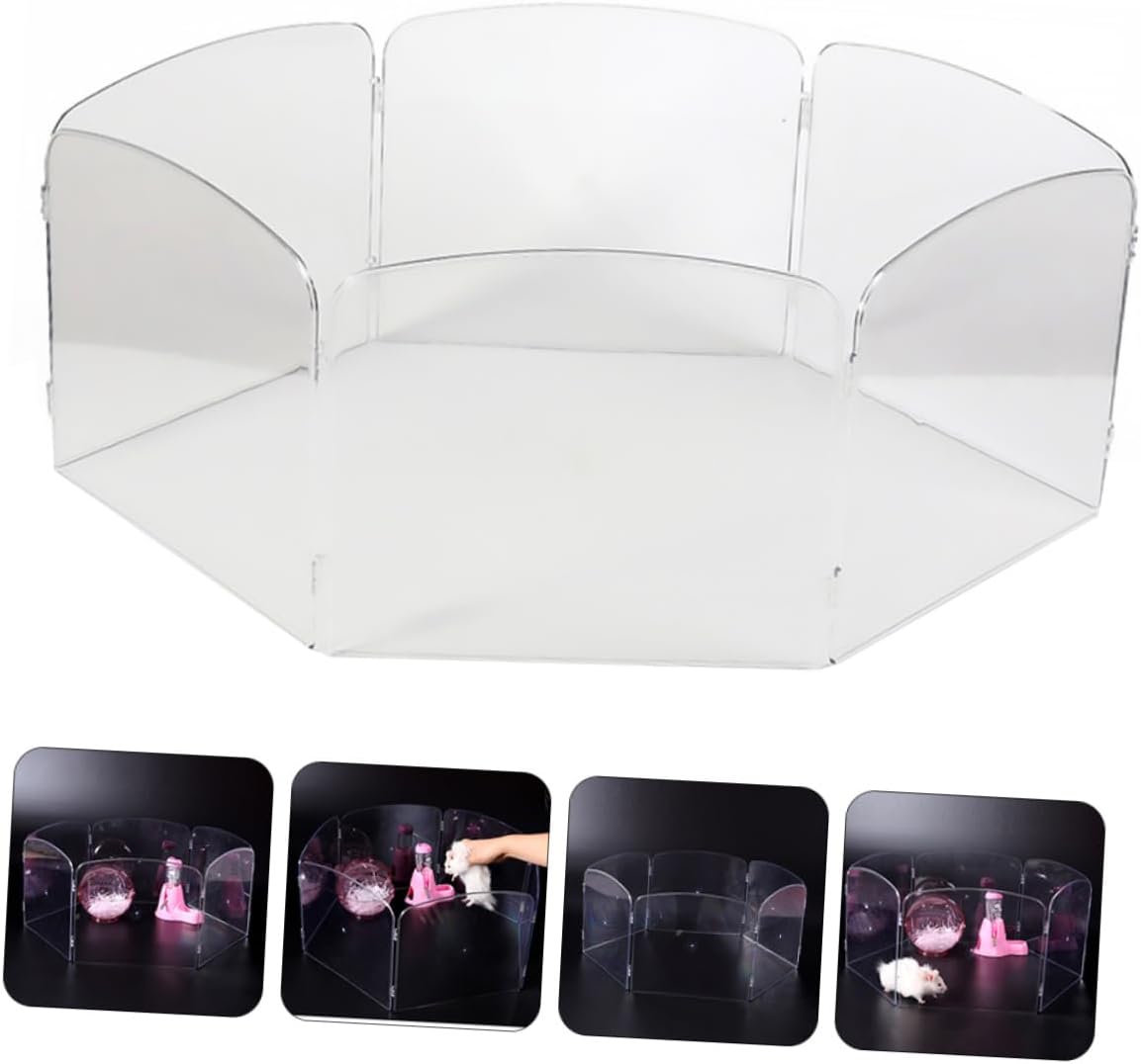 POPETPOP Plastic Hamster Playpen 1 Set Small Animal Safety Barrier Indoor Enclosure for Hamsters Guinea Pigs and Small Pets