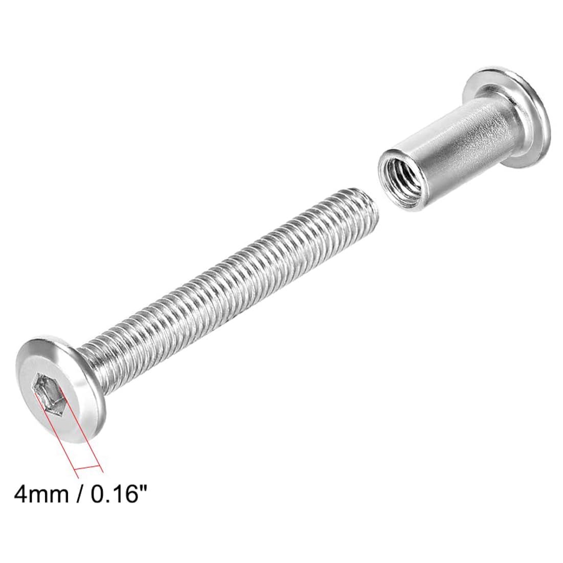 TA-VIGOR 5 Sets Furniture Connecting Screws Bolts, M6 x 50mm Binding Screws Posts Belt Buckle Binding Bolts - Image 3