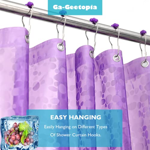 Ga-Geetopia Eva Purple Thin Shower Curtain Liner, Pebble Pattern 72X72 Inch Lightweight Plastic Bathroom Shower Showroom Inner Curtain With Rustproof Metal Grommets And Weighted Magnets(No Hooks) #TOP6