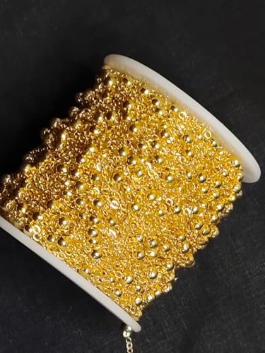 Image of GROWLOYAL Jewellery Making Chain for Jewellery Craft and DIY Making Purpose Golden (5 Meters)