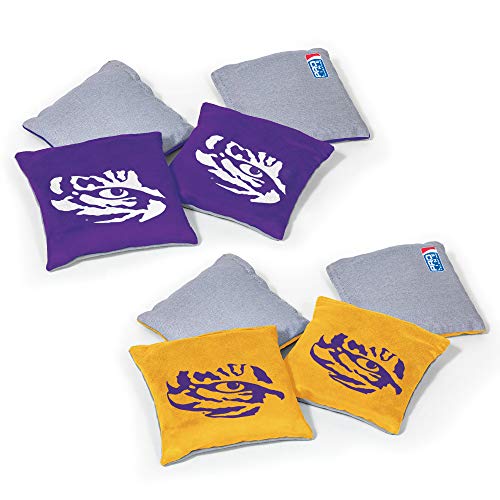 Wild Sports NCAA LSU Tigers 8pk Dual Sided Bean Bags, Team Color