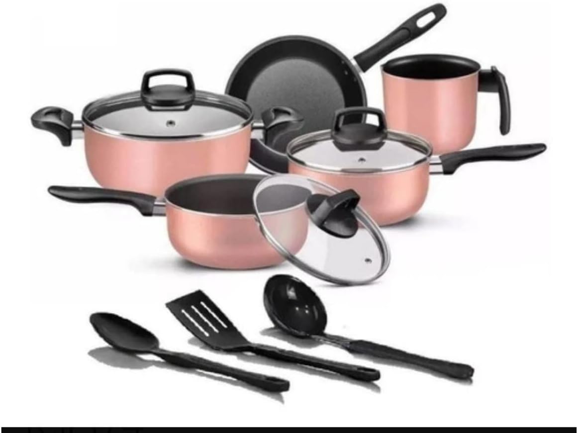 CONJUNTO DE PANELAS TEFLON ELEGAN ROSA - imagem principal do produto