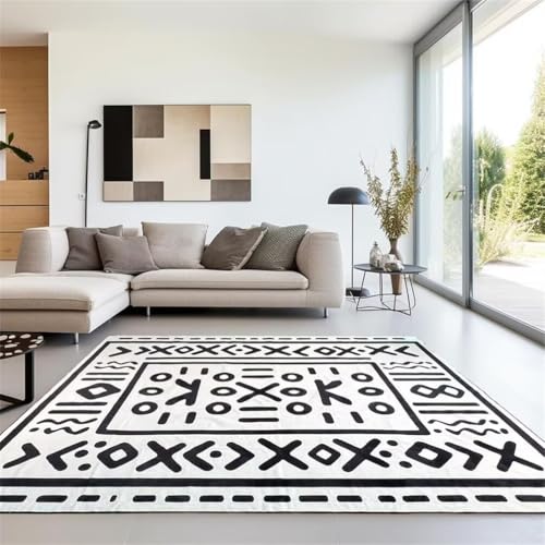 Sticker géométrique rétro gris et tapis de chambre haut de gamme