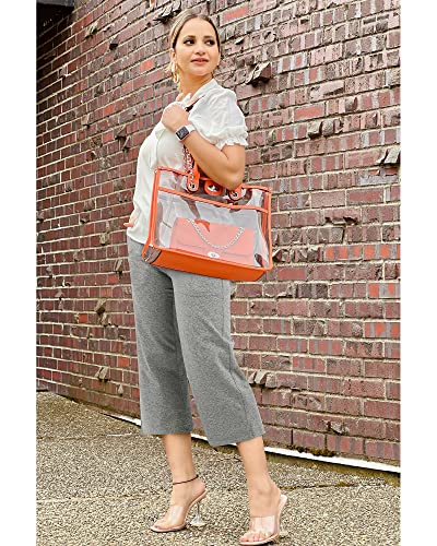 Image of G4Free Capri Pants for Women Wide Leg Yoga Dress Capris with Pockets Cross Loose Casual Work Crop Pants