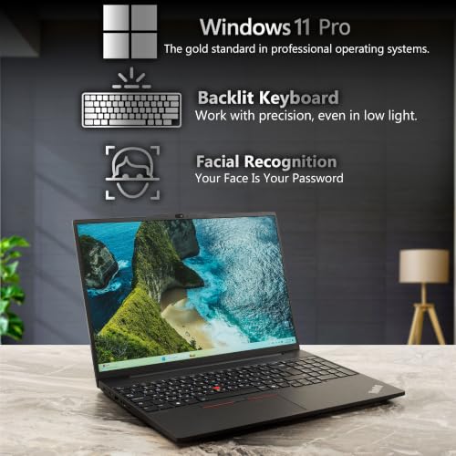 Image of Lenovo ThinkPad E16 Gen 3, 16 inch FHD+ IPS Display, Intel Ultra 7 255H, 32GB DDR5, 512GB SSD NVMe, Fingerprint, Backlit Keyboard, WiFi 6E+BT, RJ-45, FHD Webcam, W11P, AI Business Laptop - Black