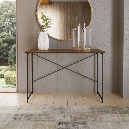 Escrivaninha Industrial Miami Steel 90cm (Imbuia/Preto)