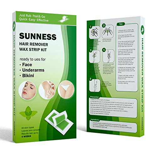 Hair Removal Waxing Strips- Body Wax Strips For Women -For All Skin Types- Citron Scent Wax Strips Hair Removal Kit with 40Waxing Strips + 2Calming Oil Wipes
