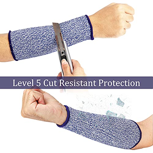 5 Pairs Cut Resistant Arm Sleeve Forearm Protection Sleeves Level 5 Protection Bite-Proof Arm Protectors Safety Arm Guard For Men Women(21Cm) #TOP4