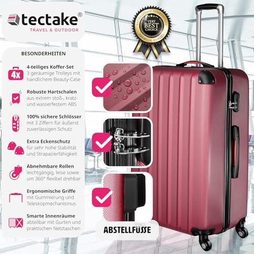 Vierteiliges Kofferset von Tectake Reisekoffer für diverse Anwendungen