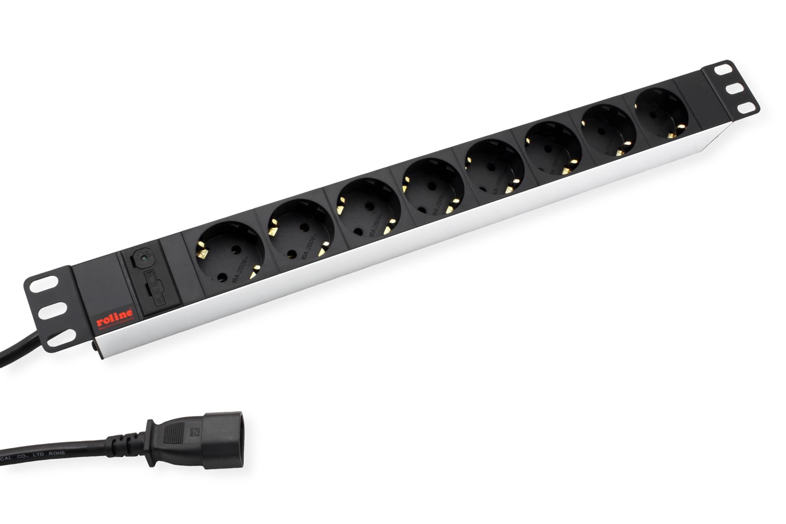 Roline 19071622 48,26 cm (19 ") Bloc multiprise 8 prises et/C14 mâle 2 m aluminium