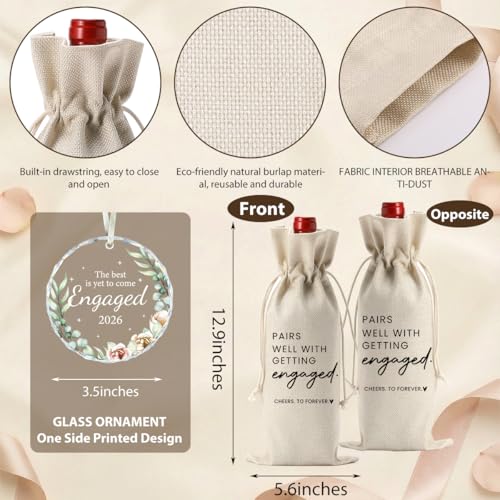 Image of Engaged Engagement Gifts for Couples Her Engagement Party Decorations | Gifts for Engaged Couple Wine Bag Bride to Be Wedding Marriage Gift Acrylic Ornament 2026