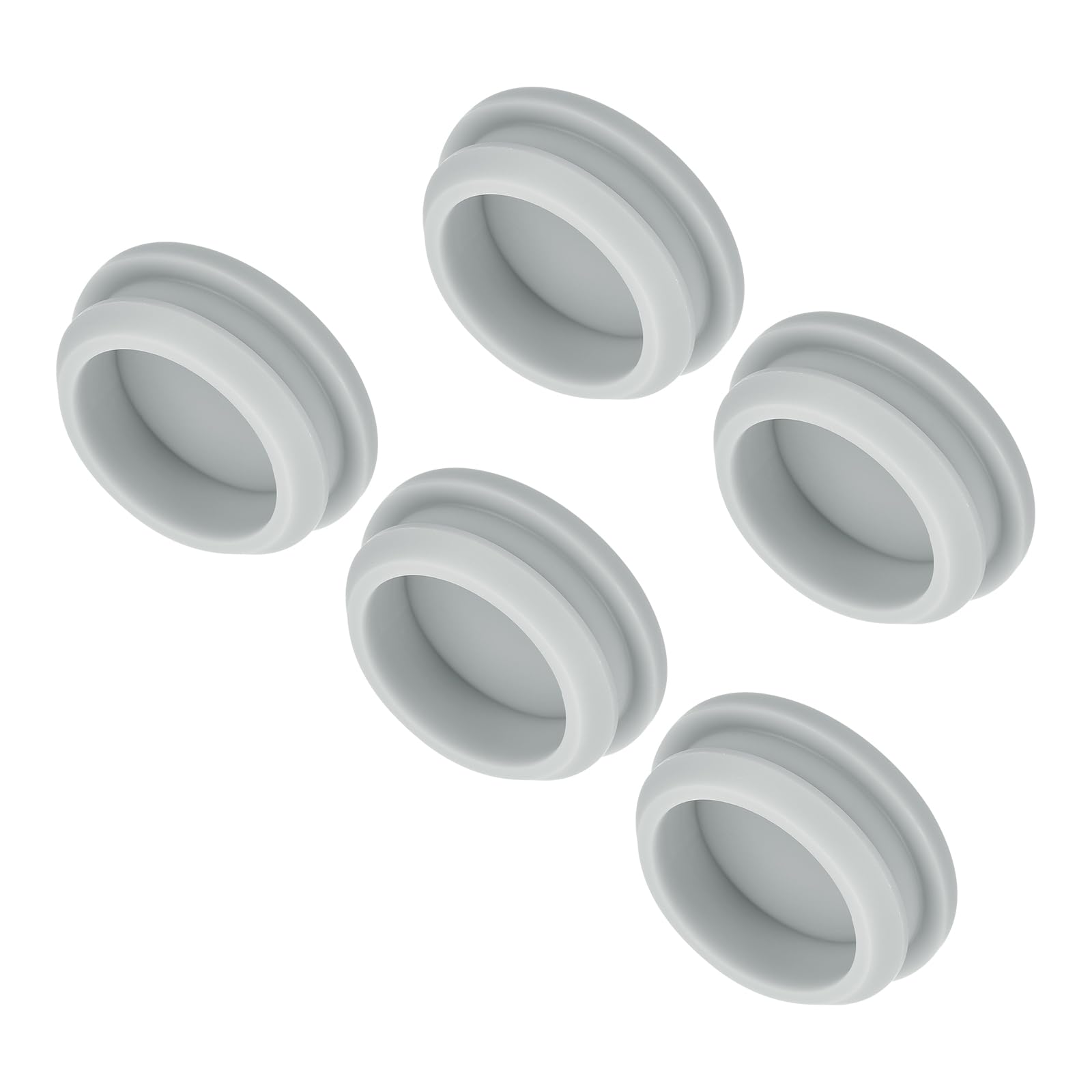 MECCANIXITY 5pcs Silicone Snap in Locking Hole Plugs,32.6mm/1.3 Inch Mounting Diameter Narrow Groove Width 5mm Panel Seal Cover Round for Kitchen Bulkheads Waterproof Sealing Plugs Grey