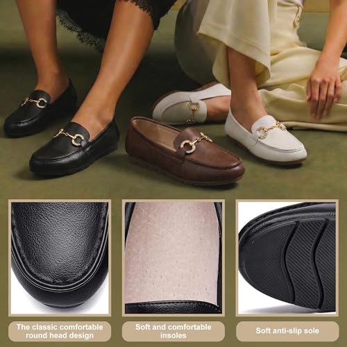 Image of Women's Knit Slip On Loafers - Breathable Mesh Flats with Memory Foam Insole & Arch Support, Non-Slip Comfortable Shoes for Work Office Commute, Driving, Casual Daily Walking (Wide Foot Friendly)