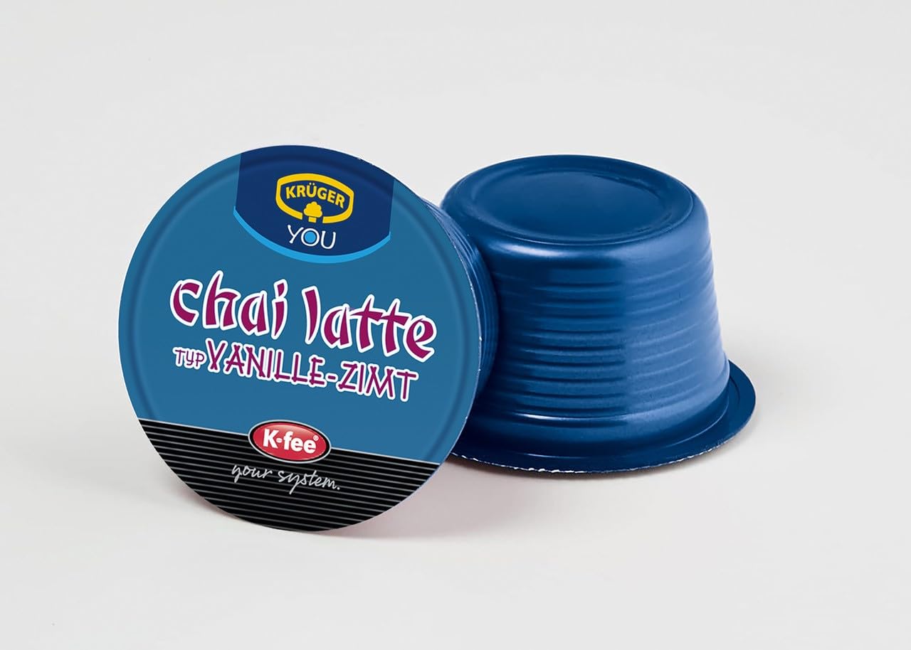 KRÜGER Chai Latte Vanille-Zimt Kapseln, kompatibel mit K-fee und ALDI EXPRESSI* Kapselmaschinen, Instantzubereitung für Milchtee, 96 Kapseln