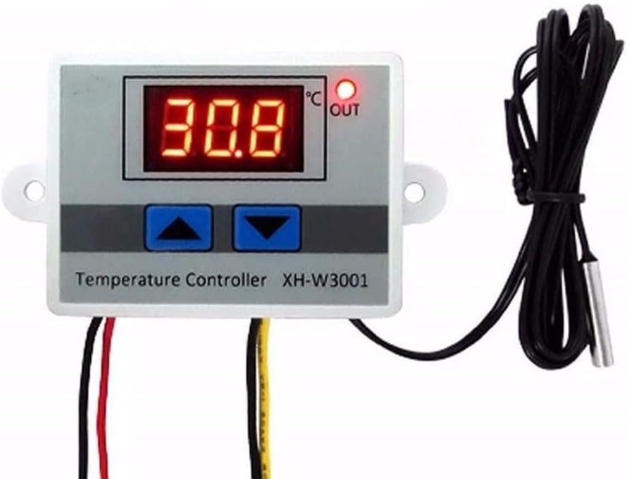 RichVibe Temperature Controller Thermostat for XH-W3001, 12/24/220V, -50 to 110 for Range, 10A Output, for Dual Control, For Terrariums, Aquariums, Incubators, Greenhouses