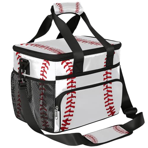Bag Large Camping Cooler Tote Baseball Lunch Cooler Bag Insulated Waterproof Lunch Box For Picnic Beach Travel, Reusable Leakproof