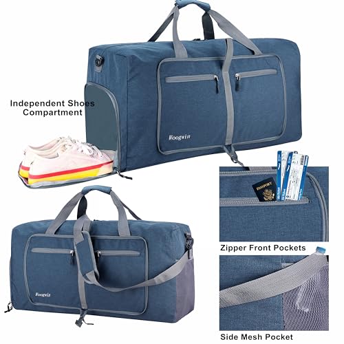 Image of Woogwin Travel Duffel Bag Large Foldable Waterproof Overnight Bag for Beach Swim Bags Pool Sports Gym