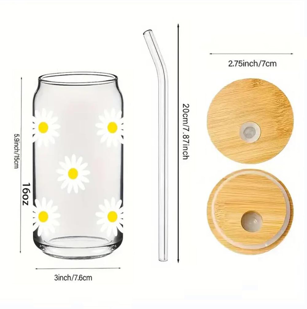 Aazon.co: Iced Coffee Cup With Baboo Lids And Straws | 16 Oz Ason Jar Cups & Iced Coffee