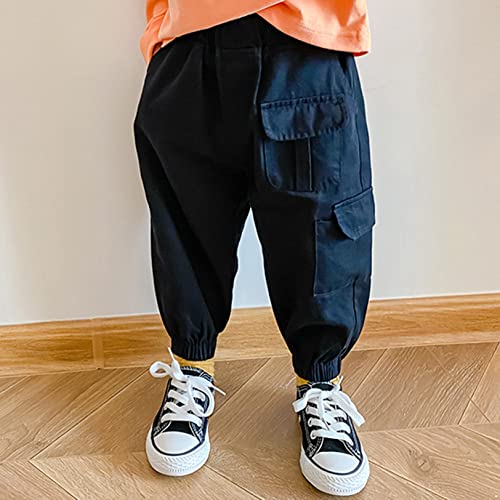 Kids Boys Cargo Pull on Pants Toddlers Elastic Cotton Trousers Casual Outdoor Camping Climbing Bottoms2