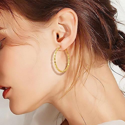 Gold Hoop Earrings 14K Jewelry for Womens Earrings Modish Hoops Earring Gold Earring Hoops Thick Chunky 40mm3