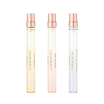 Good Chemistry Floral Travel Spray Bundle Tiger Lily, Queen Bee & Magnolia Violet 3 Bright, Refreshing Vegan Fragrance Travel Sprays with Essential Oils Clean, Cruelty-Free Perfume Gift Set