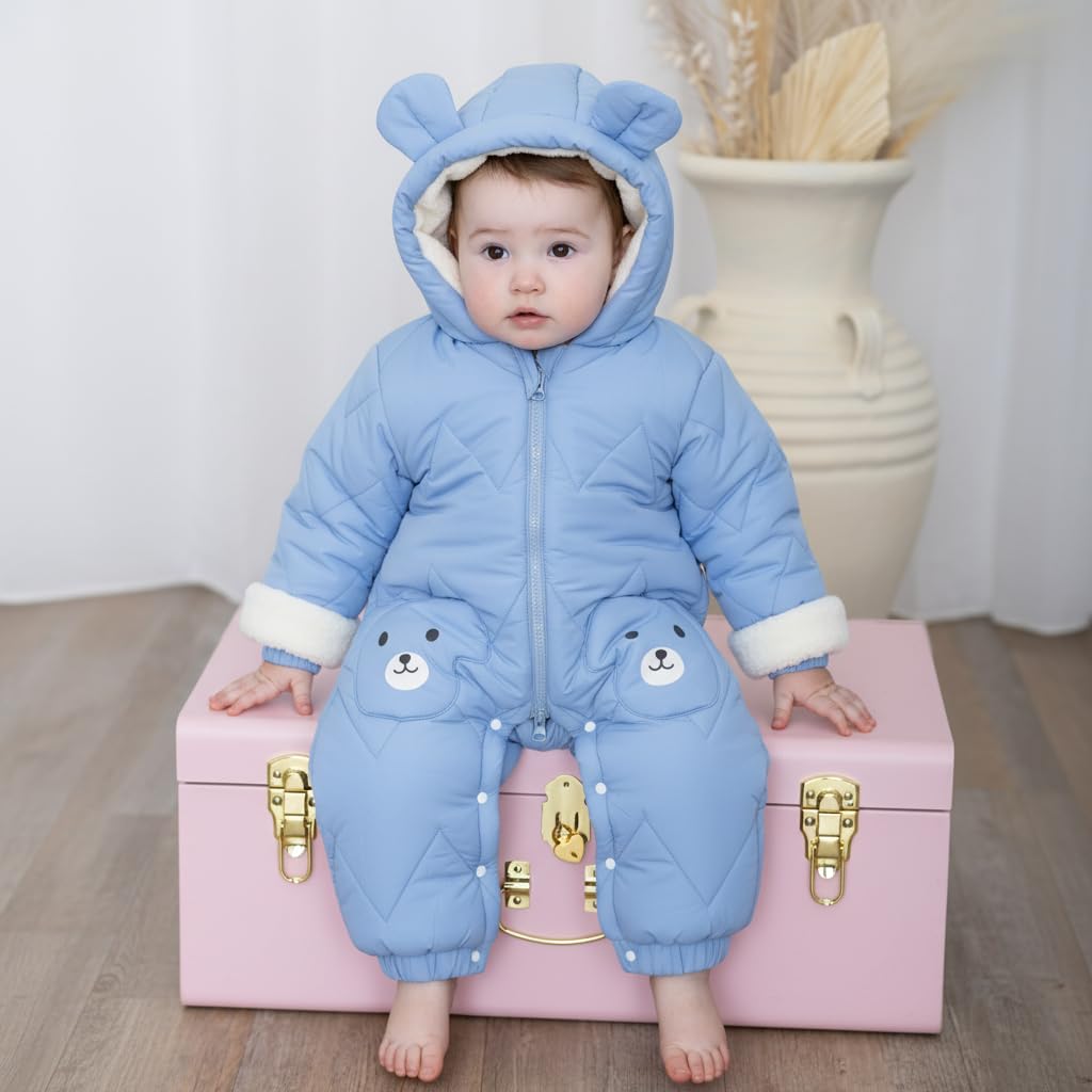 JiAmy Mono de invierno para bebé, bebé niño, niña, pelele de invierno, recién nacido, traje de nieve de 0-12 meses
