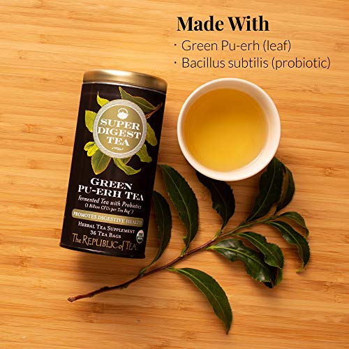 Image of The Republic of Tea SuperDigest Organic Green Pu-Erh Tea, 36 Count