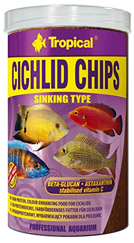 Cichlid Chips 1000ml / 250g - Nourriture Riche en proteine, rehaussant la Couleur, pour cichlides