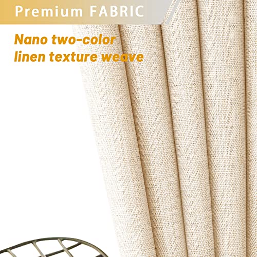 Awellife Linen Style Shower Curtain Set With 12 Durable Hooks- Beige/Cream 72 Inch Cloth Textured Fabric Heavy Duty Hotel Waterproof Shower Curtains For Bathroom #TOP3