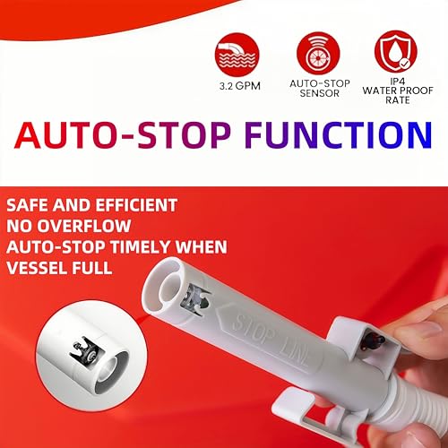 Fuel Transfer Pump with Auto Stop Sensor Overfill Protection,Gas Can Pump,3.2 GPM Portable Automatic Fuel Transfer Pump, Kit With 4 Tank Adapter, Portable Gas Pump for Oil,Fuel,Gasoline Transfer Pump
