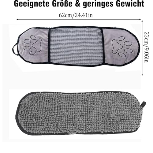 Haustier Handtuch, Super Saugfähig Haustier Handtuch, Hundetuch Mikrofaser Hundehandtuch, Haustier Badetuch, für Katzen und Hunde, Langlebig, Schnell Trocknend, Maschine Waschbar, Verdicken, Grau