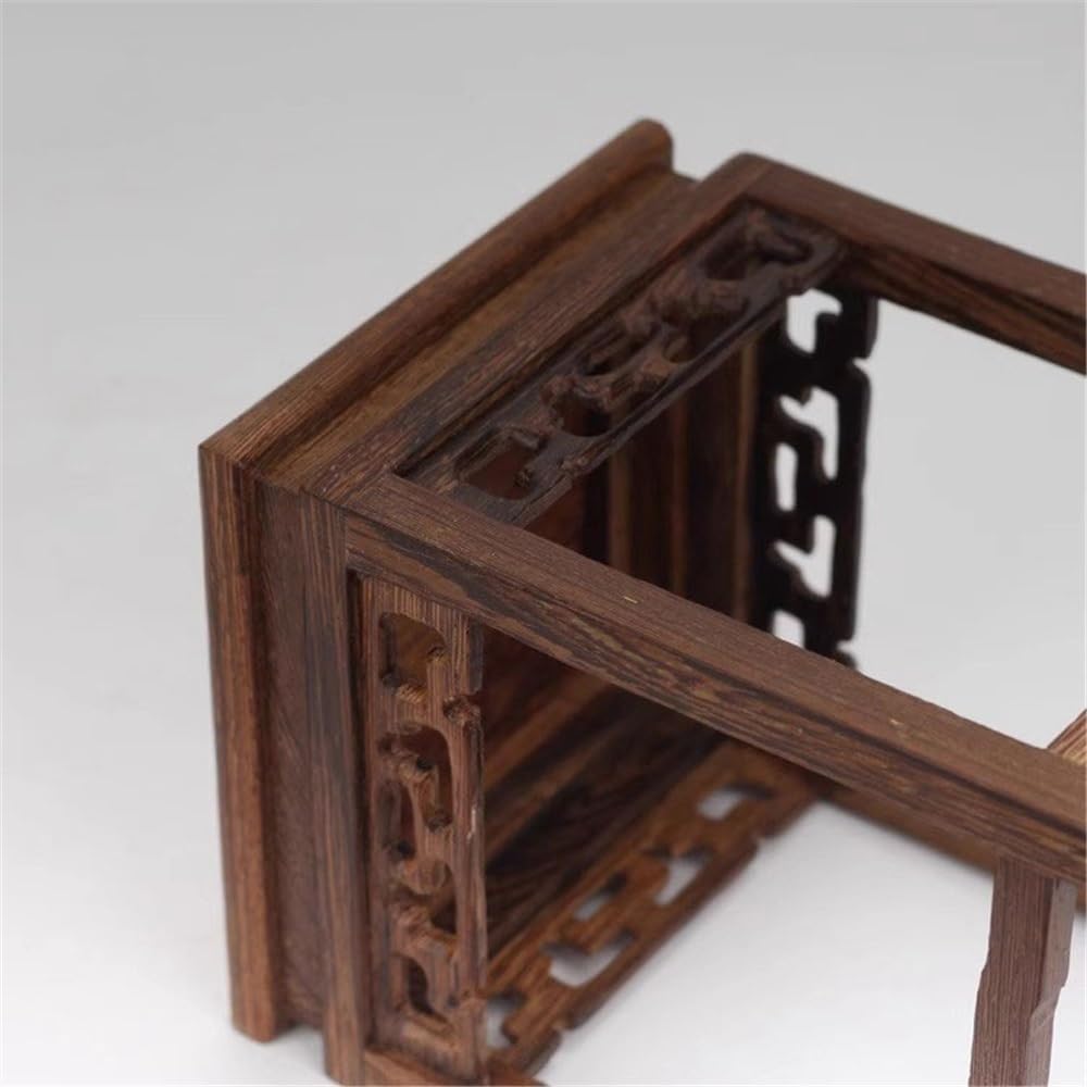 Support à bonsaï Tabouret carré en forme de vase Bonsaï, support à thé en bois, décoration for la maison et le bureau(Grand)