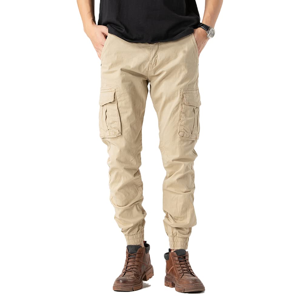 TONY BACKER Pantaloni Casual Elasticizzati Uomo Pantaloni Cargo da Uomo Pantalone in Cotone Leggero Uomo Cargo 6591