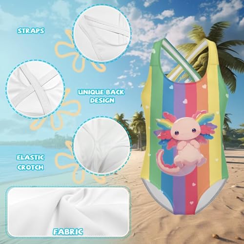 Image of One Piece Swimsuit for Girls Kids Quick Dry Bathing Suit with Crossback Strap Summer Beach Swimwear Size 5T-14