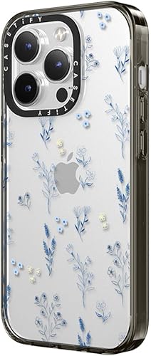 Miniatura 5 de CASETiFY Funda compacta para iPhone 15 Pro 2 veces probada contra caídas de grado militar  protección contra caídas de 4 pies  Flores azules
