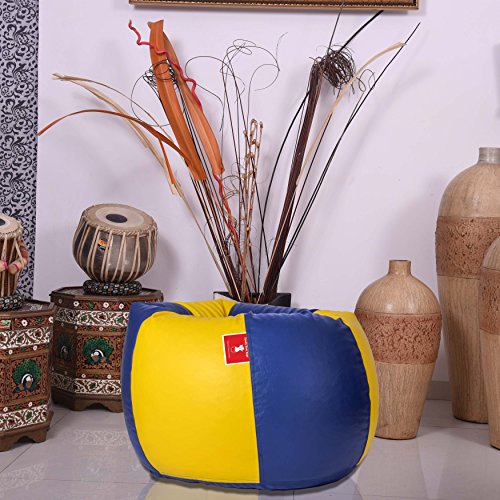 Image of ComfyBean Bags XL Bean Bag Without Fillers Cover (Blue and Yellow)
