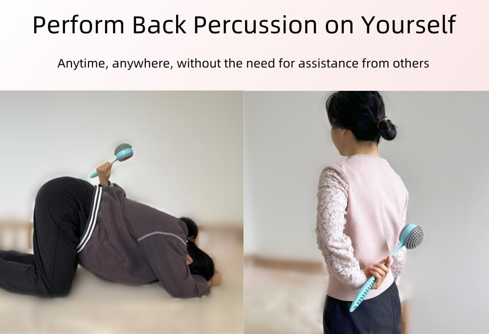 ProVlog Self-Back Percussion Therapy Percussion Cup with Handle for Mucus Relief - Handheld Postural Drainage Aid with Handle for Bronchiectasis and Respiratory Support