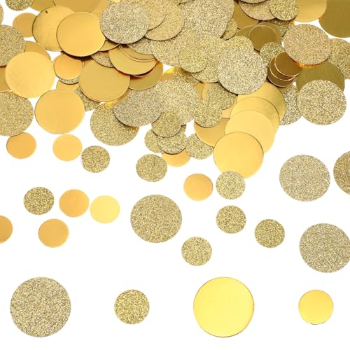 Lot de 200 confettis de table ronds dorés à paillettes pour anniversaire, décoration de fête, mariage, fête prénatale, anniversaire de mariage