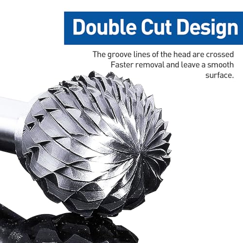 Image of shengbenhao Carbide Burr Set Compatible with Dremel Rotary Tool 10Pcs | Double Cut Carbide Rotary Burr Set with 1 /8 inch Shank for Grinding, Carving, Engraving, Cutting, Drilling, Steel Metal Working