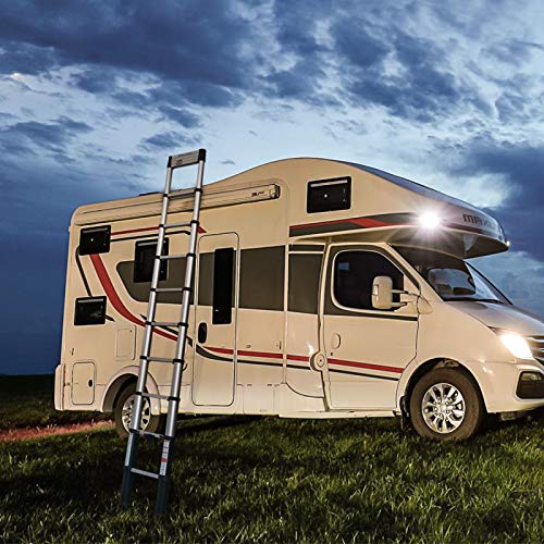 Toolitin Telescoping Ladder,12.5 FT One Button Retraction Aluminum Telescopic Extension Ladder,Slow Down Design Extendable Ladders Portable Best for Household Daily or RV Work,330 Pound Capacity… - Thumbnail 2