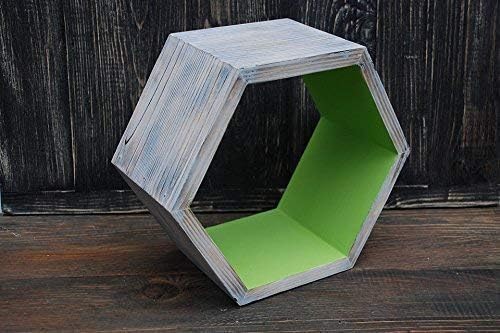 Depth 6" | All SIZES All COLORS Wooden shelves, wood wall shelves, wooden hexagon shelf, modern wall shelf, rustic wall shelves,pub decor
