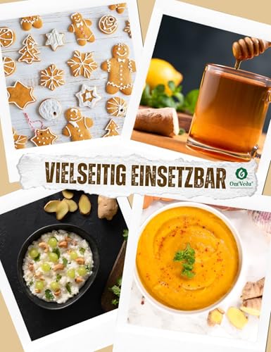 BIO Ingwer Stückchen Geschrotet Geschnitten | Ingwerstücke Ingwerwurzel Ginger | BIO-Qualität | Für Küche Tee Ingwer Shot Smoothie | OmVeda Gewürze (200g) – Bild 6