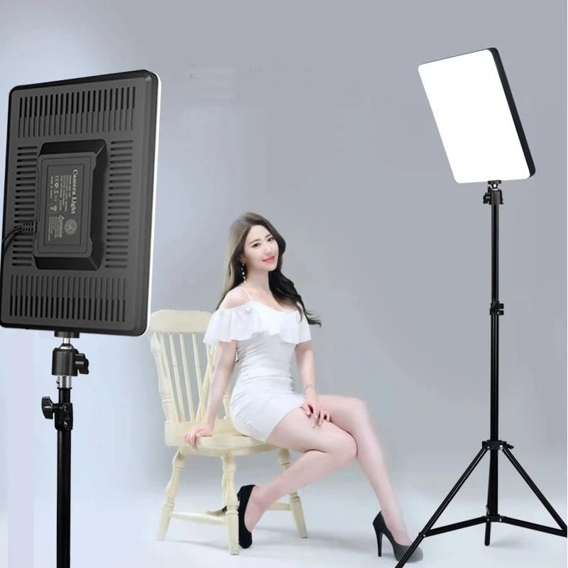 Image of 11 inch Camera Panel Soft Light for Video Shooting, Photography, Studio, YouTube and Live Streaming with 2700K-5700K CRI95+ (11 inch Camera Light + 7ft Stand)