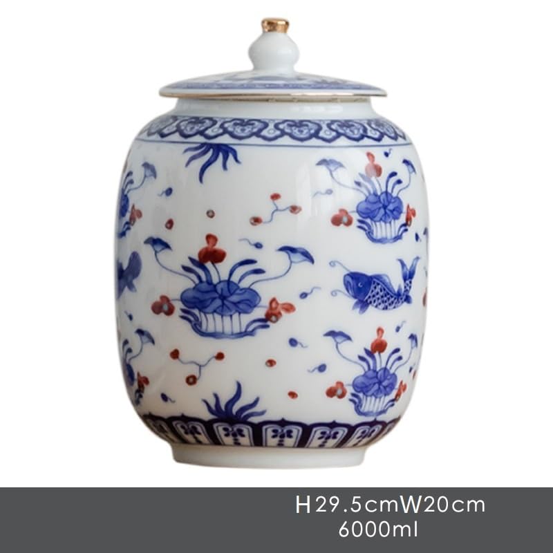 LYGSWDB Pojemnik na herbatę Ceramiczne kanistry na herbatę Puszki do przechowywania herbaty Zamknięte puszki Puszki do przechowywania w gospodarstwie domowym Kanistry kuchenne Ceramiczny słoik do