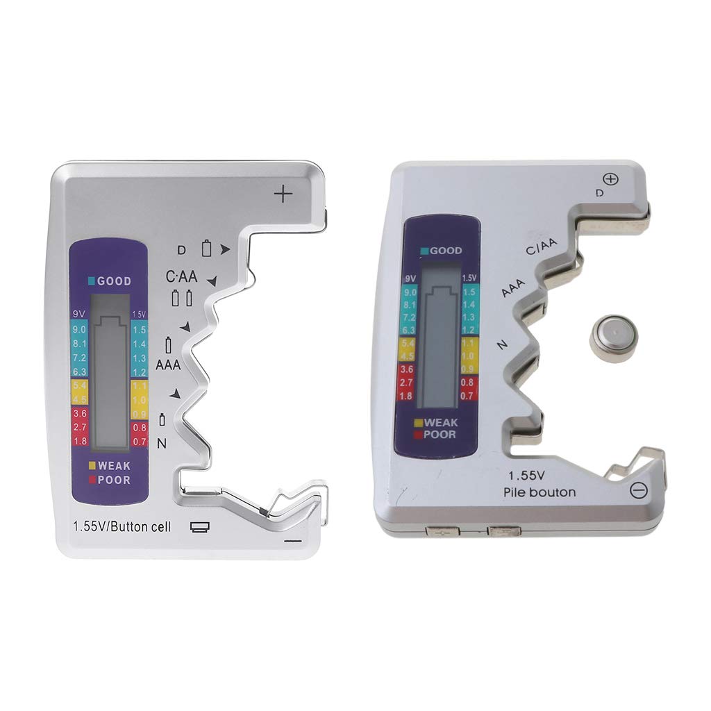 GUMEI Digital Battery Tester Rilevatore di capacità per batterie AA AAA C D N 9V 6F22 Celle a Bottone 1,55V