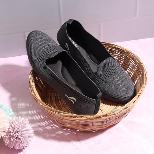 Image of Indifeet - Ballerina Shoes for Women, Stylish Half Cut Slip on, Girls Soft Winter Footwear, Ladies Comfortable Sole Walking Ballet Shoe, Casual Slip-on Ballerinas